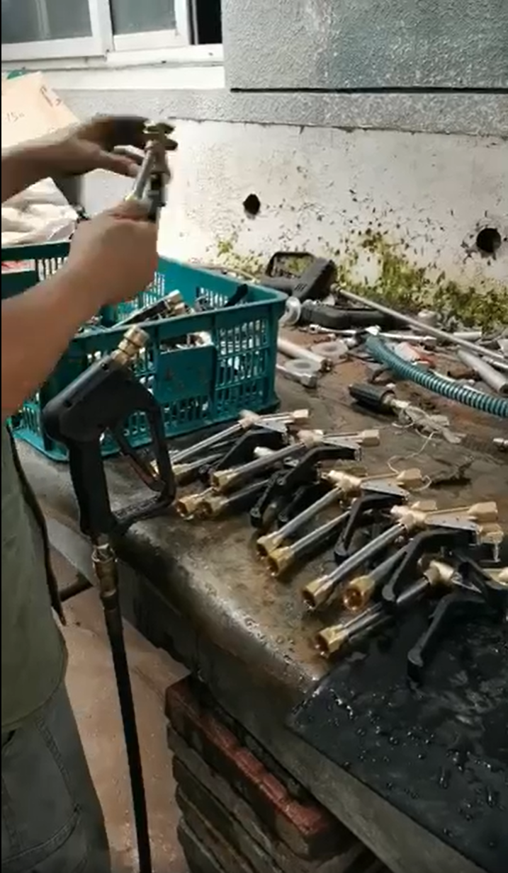Trigger Guns under inspection before assembling